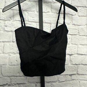 Black Linen Reformation Top